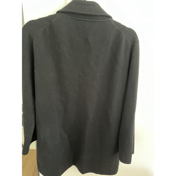 J. Crew Merino Wool Women's Large Black Cecile Sweater Blazer Jacket w Pockets - Picture 2 of 4